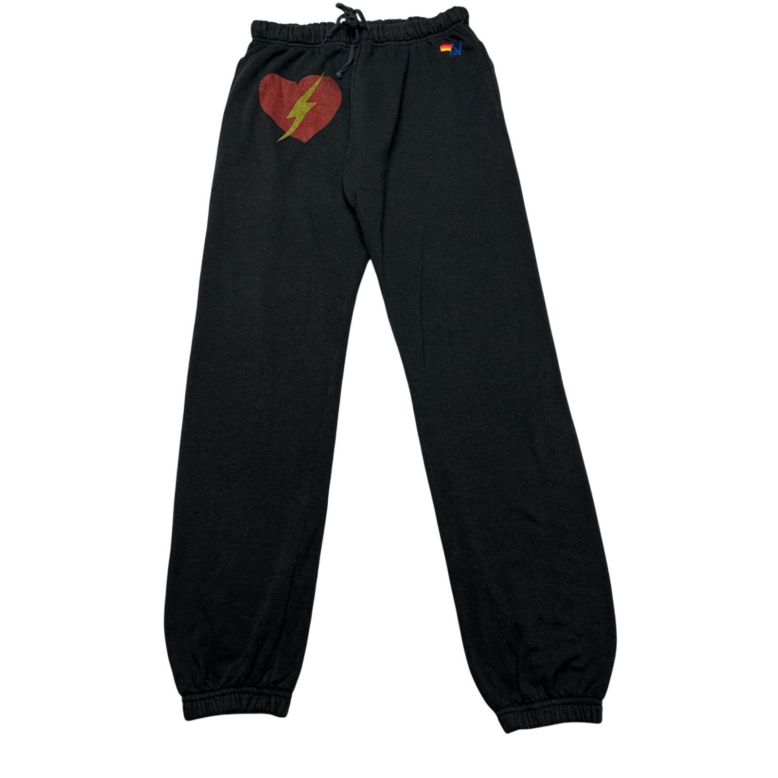 Aviator Nation Bolt Heart Sweatpants Joggers Women's Small Retro Loungewear